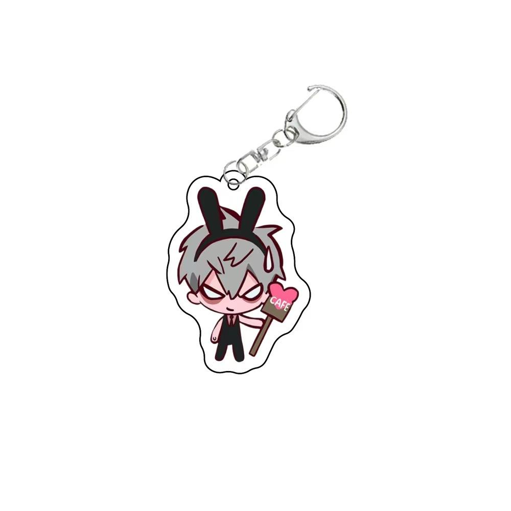 Alien Stage 6pcs Stained Glass Acrylic Keychain from Korea Pop-up Rabbit Cafe Cute Student Backpack Accessory Birthday Gifts for Boys Girls Pop-up Rabbit Design Alien Stage Figure