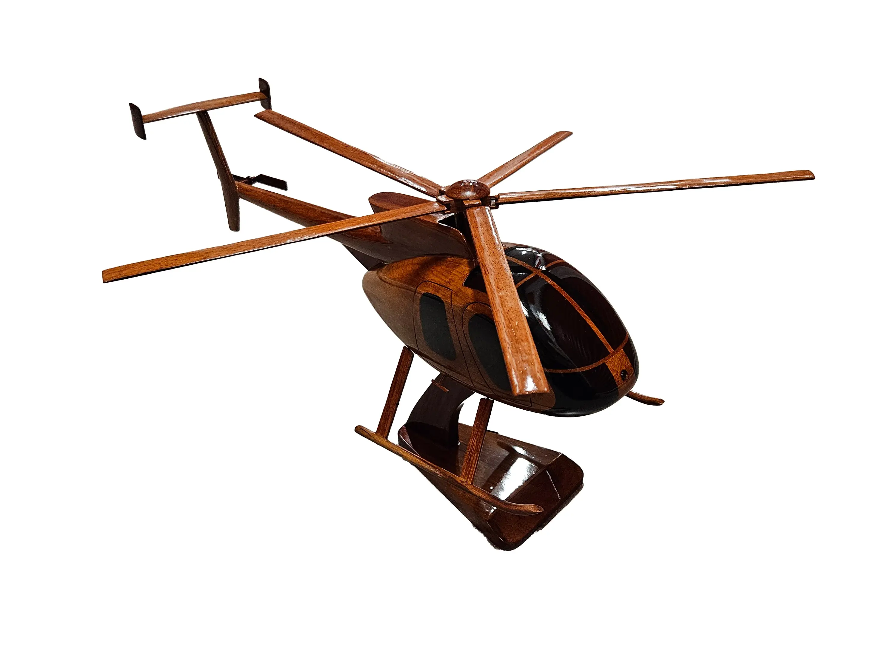 Md530 Mahogany wood desktop Helicopter model.