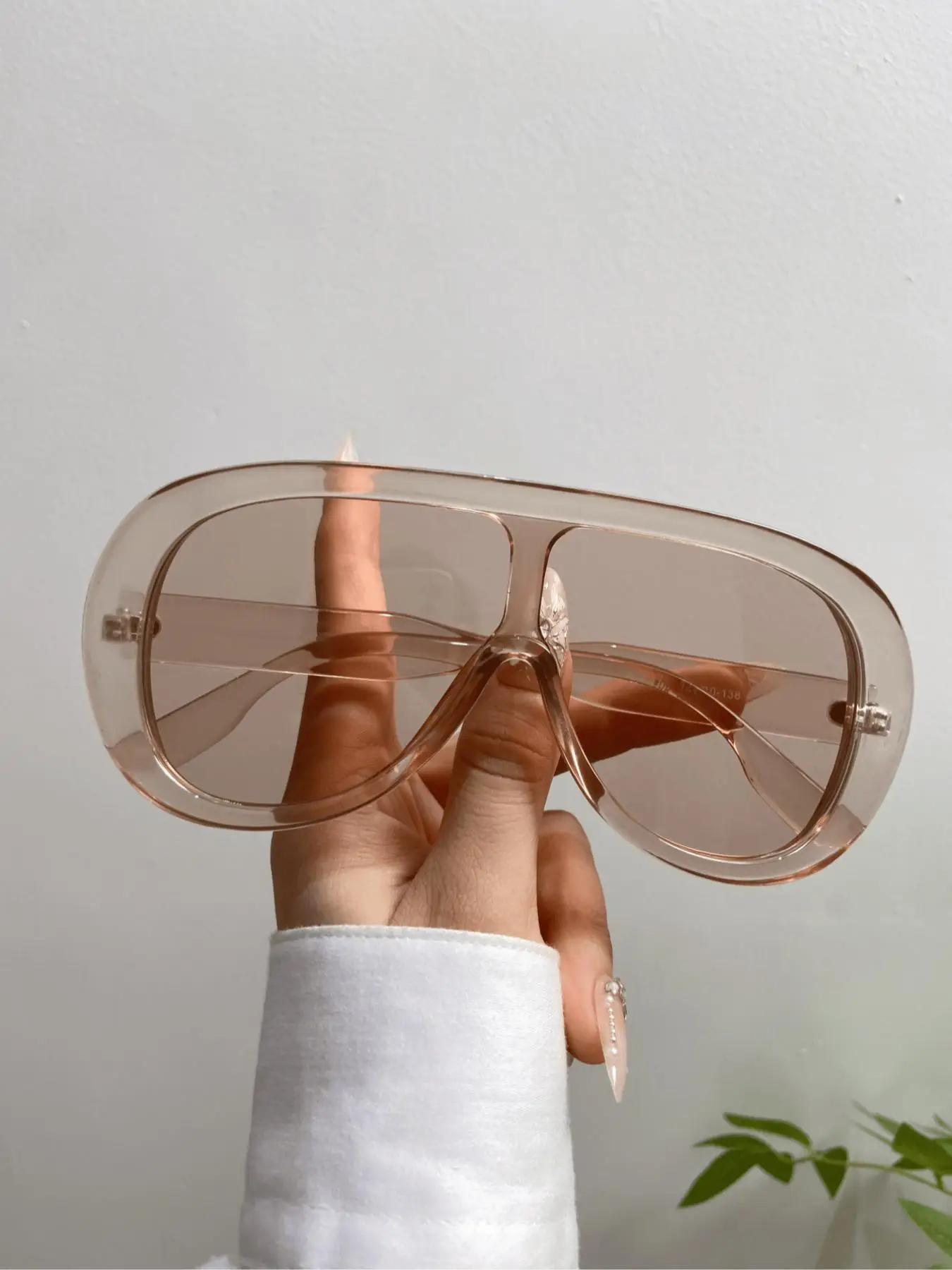 Retro Large Frame Tinted Lens Sunglasses, Street Trendy Shield Sunglasses for Everyday Use, Fashion Accessories for Outdoor Activities