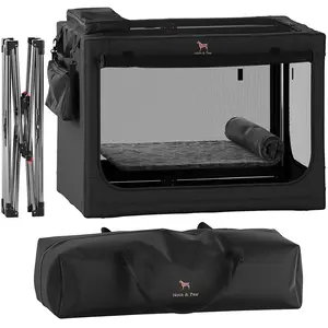Noah & Paw XL Dog Crate 36 Inches For Travel, Collapsible With Pet Mat, 2 Storage Pockets, Handbag, 10mm Locking Zippers