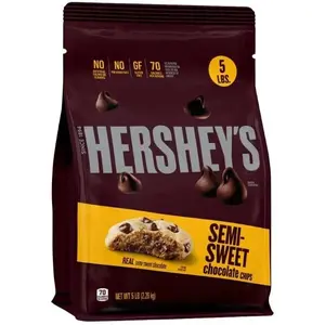 Hershey's Semi-Sweet Chocolate Mini Chips - 5 lb, Rich & Smooth, Perfect for Baking, Cookies, Brownies, Muffins, and Confections, USA Made