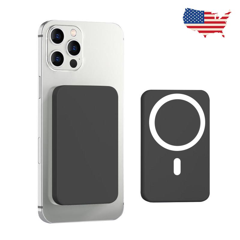 2 in 1 5000mAh Magnetic Power Bank, Wireless Portable Charger, Fast Charging MagSafe Battery Pack for iPhone 17/16/15/14/13/12/Plus/Pro Max, Compact Device Smartphone Chargeable