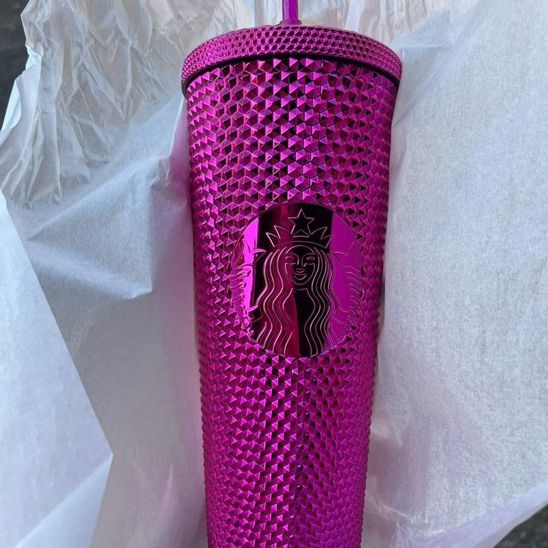 Starbucks New Sangria Pink Holiday USA Bling Studded Venti 24oz Tumbler