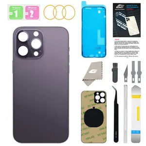 GUPFIX Back Glass Replacement for iPhone 14 Pro Max with Pre-Installed Adhesive & Repairing Tool Kits, Big Hole Rear Back Cover Glass