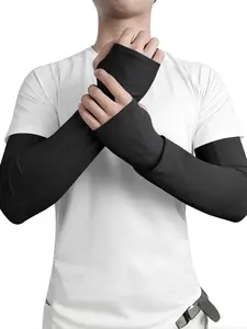 Breathable Long Arm Sleeves Gloves Arm Cuffs Elastic Breathable Sweat Absorbing Quick Dry Hiking Cycling Running Fishing Outdoor Sports Accessories