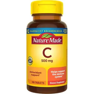 Nature Made Vitamin C 500 mg Tablets, Dietary Supplement, Vitamin C for Immune Support, 100 Tablets, 100 Day Supply
