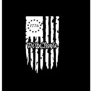 Tattered 1776 flag We The People vinyl decal car window  choose color and size