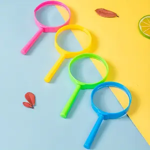 1pc Handheld Plastic Magnifying Glass, Puzzle Science And Education Toy Magnifying Glass Lens, Office Stationery Supplies, Desk Supplies