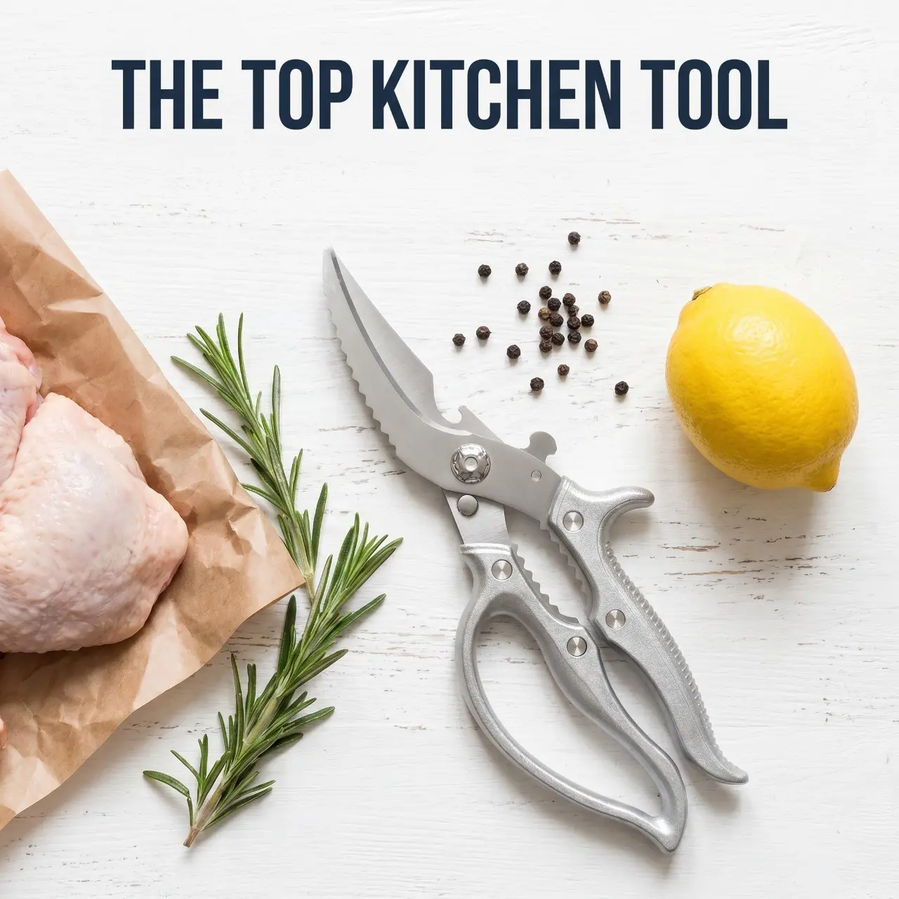 Stainless Steel Kitchen Scissors - High-Power Bone Cutter Utensils, Multifunctional Kitchen Tool for Cutting Chicken, Duck Bones, with Compact and Practical ABS Handle, No
