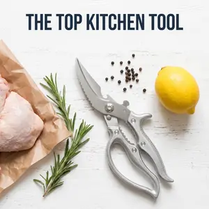 Multifunctional kitchen scissors, stainless steel high-power bone cutter, suitable for chicken, duck, and goose bones, ABS handle, kitchen food scissors