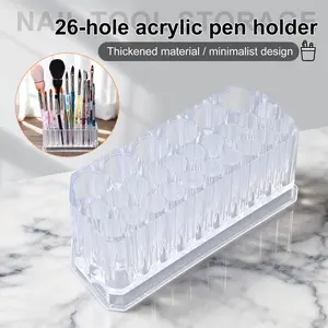 Acrylic 26 hole nail art storage pen holder, phototherapy pen storage box, pen holder storage tool
