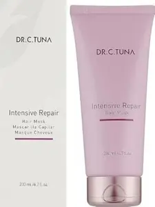 FARMASI DR. C. TUNA Intensive Repair Hair Mask, 6.7oz (200ml) Genuine New Coconut, Fortifying, Glossing, Heat-Protective, Hydrolyzed Hair Treatment, Coconut Hair Masks, Fortifying Hair Masks
