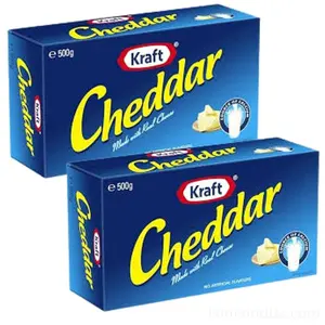 Kraft Cheddar BLOCK Cheese (Pack of 2 x 500g EA) Kraft Cheddar Cheese Made with Natural Cheese, Delicious!