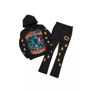 Torque Black Hoodie/Stacked Pant Track Set