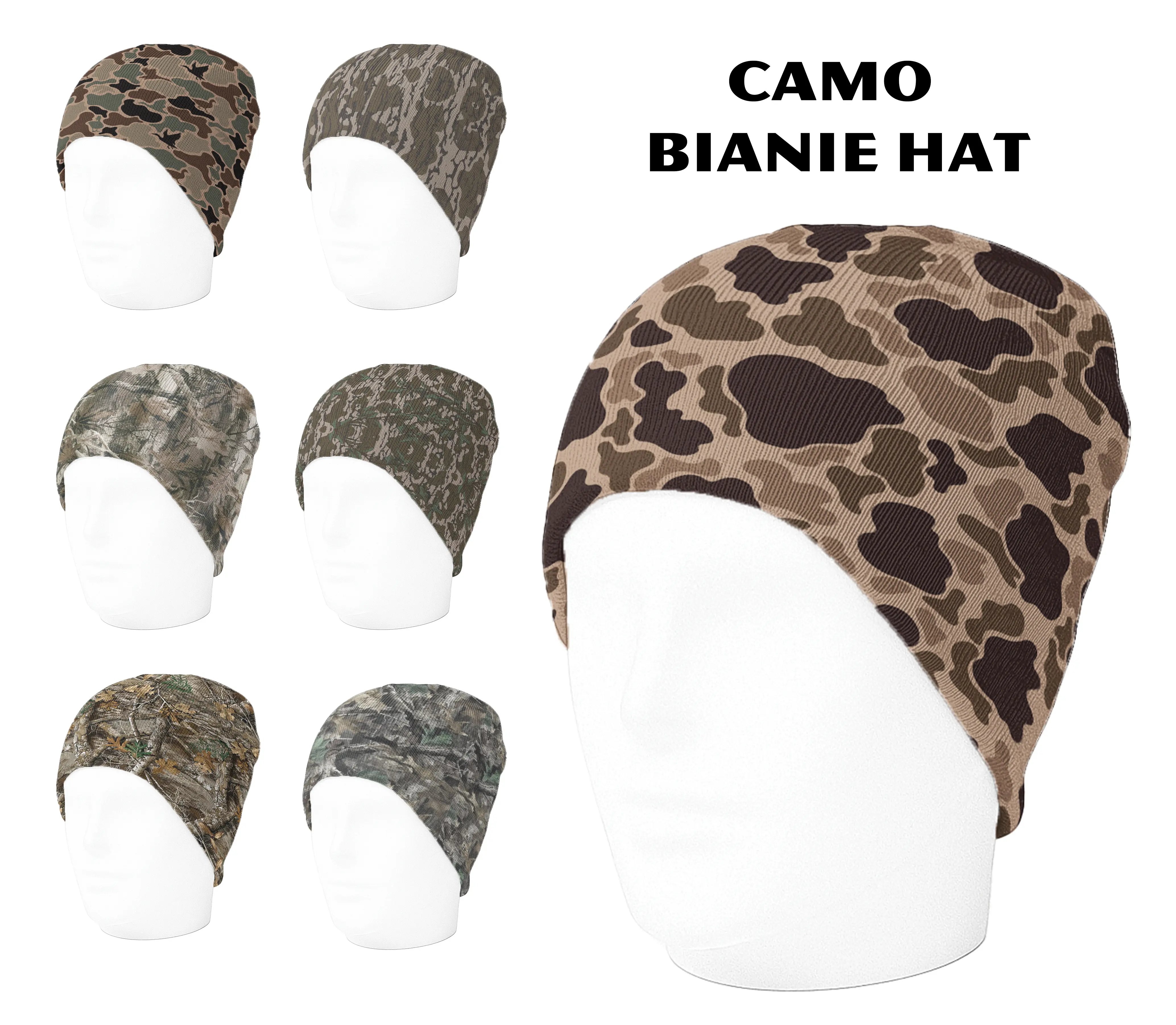 Camo Beanie Hat – Winter Knit Camouflage Skull Cap for Hunting, Outdoor, Tactical & Streetwear