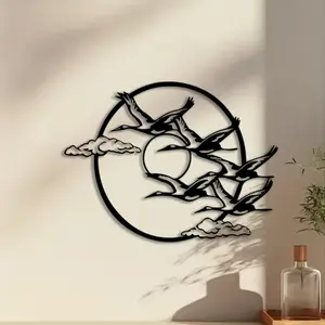 1pc Stork Metal Wall Art, Stork Statue Mural, Perfect for Entryway Wall, Easter Decor, Ideal Gift for Collectors, Anti-Corrosion Metal