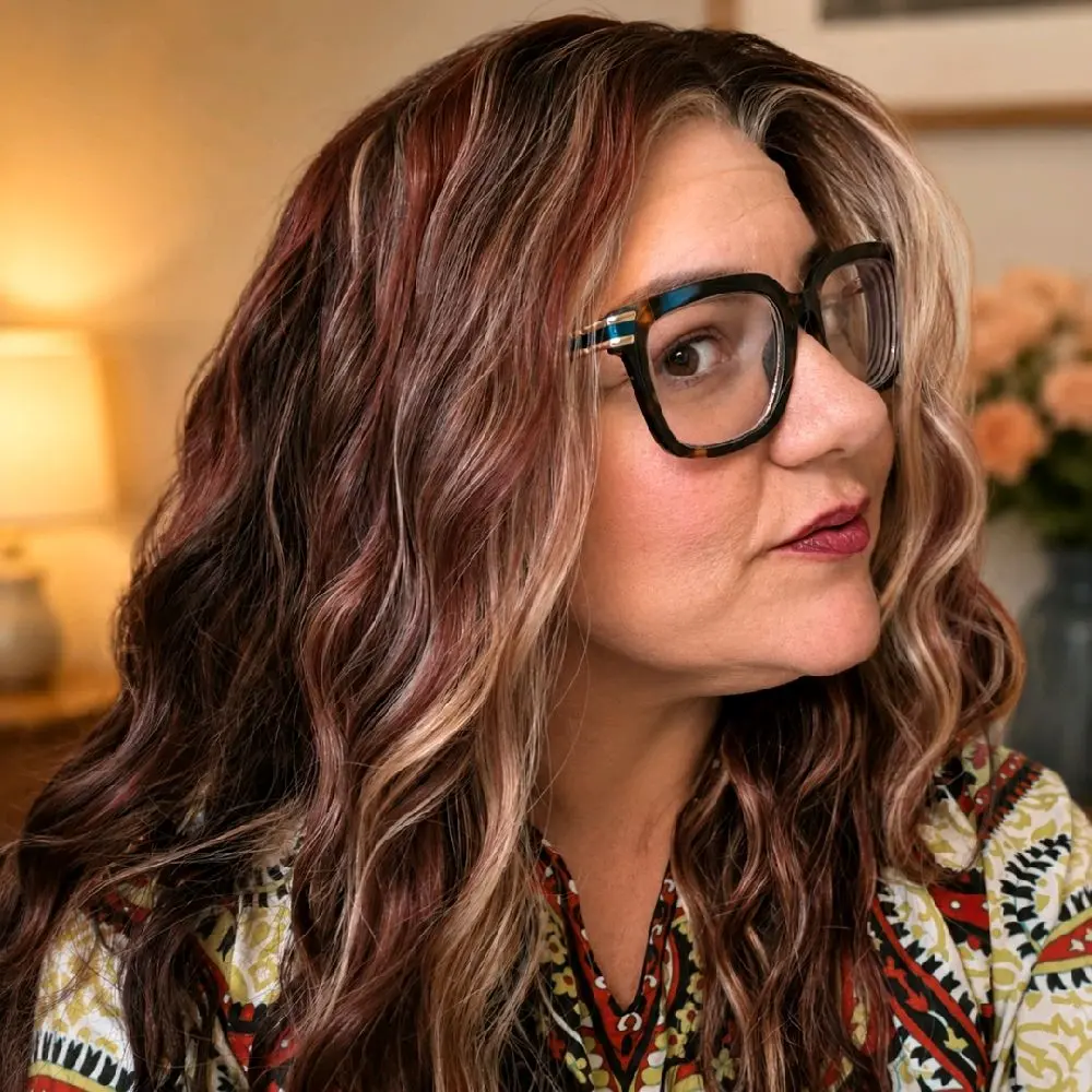 New Release Twilight in Black Cherry Mocha T130209 dark auburn burgundy with bright face-framing highlights 13x4 lace,350 heat tolerance,swiss lace, futura fibers,120 density,closed wefted. Complete wig bundle must be returned for full refund