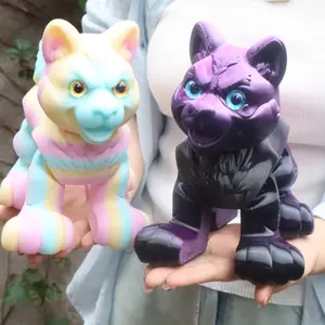 Cute 3D Printed Husky Plush Toy, Birthday Party Game Animal Doll, Home Office Desk Decoration, Christmas New Year Gift, Durable Plastic Material