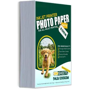 Inkjet Photo Paper 8.5x11", 200 Sheets 54lb/200gsm Matte Double Sided  Dry Non Reflective Cardstock, Heavyweight Brochure Paper for Inkjet Printer Easy to Write Greeting Cards Menus