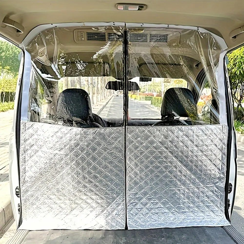 Car Divider Isolation Curtain with Zipper Car Divider Heat Insulation Curtain Car Divider Privacy Curtain for Highroof Camper Van Motorhome Caravan