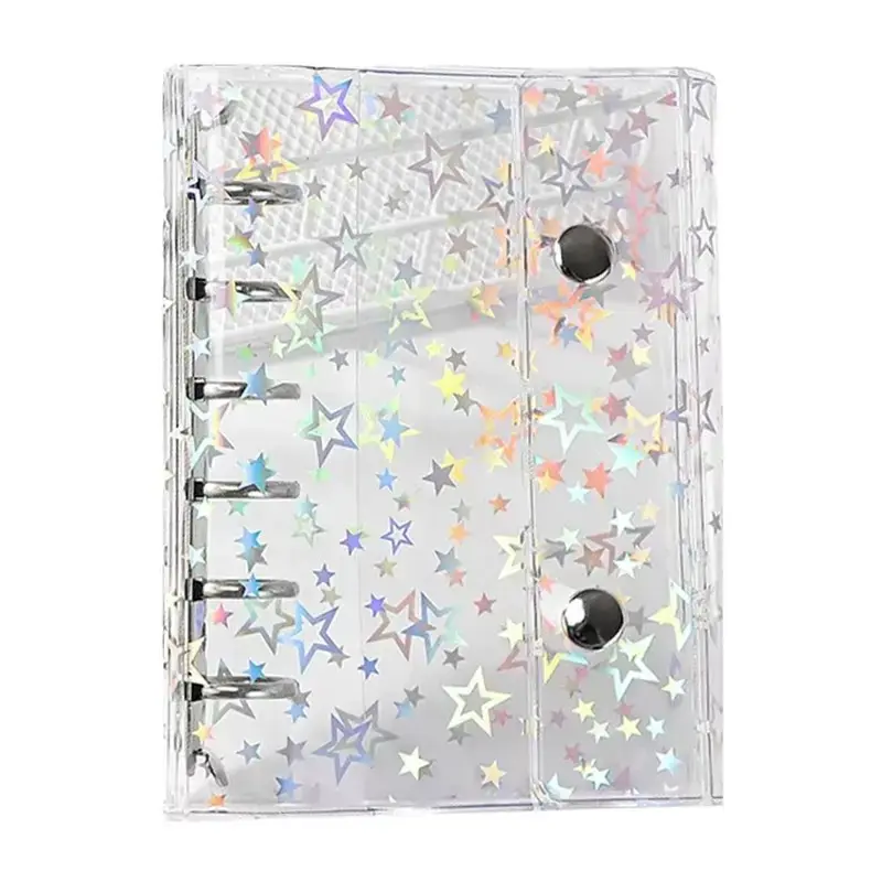 Transparent PVC A6 Notebook with 6-Ring Binder, Binder Journal, Life Binder, School & Office Supplies, Photo Album, Organizer, Planner, File Folder, A6/a7 Size