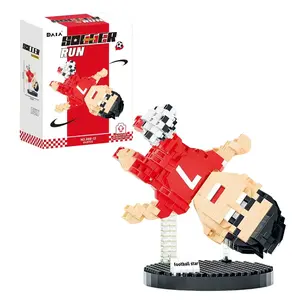 Football Star Building Block Set 648pcs, Soccer Building Block, Building Blocks Set, DIY Desktop Decoration Home Decor, Collectible Display Figures, Suitable for Kids and Adults Family Friendly Christmas Gifts