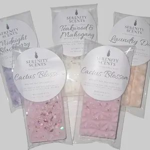 2-Pack Mini Soy Wax Melt Snap Bar .5oz Each - Assorted Designs Phthalate-Free Fragrance Oil for Wax Warmers Room Aroma
