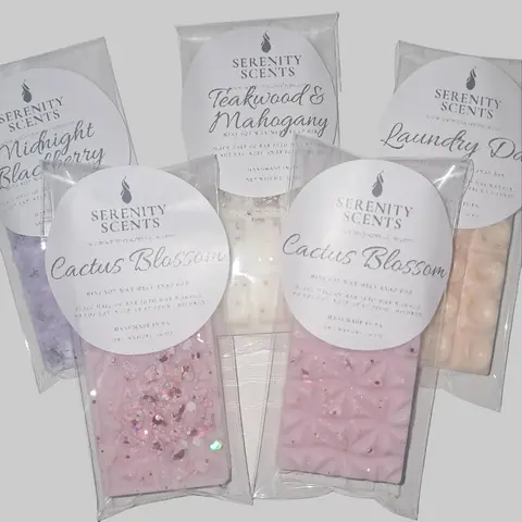 2-Pack Mini Soy Wax Melt Snap Bar .5oz Each - Assorted Designs Phthalate-Free Fragrance Oil for Wax Warmers Room Aroma