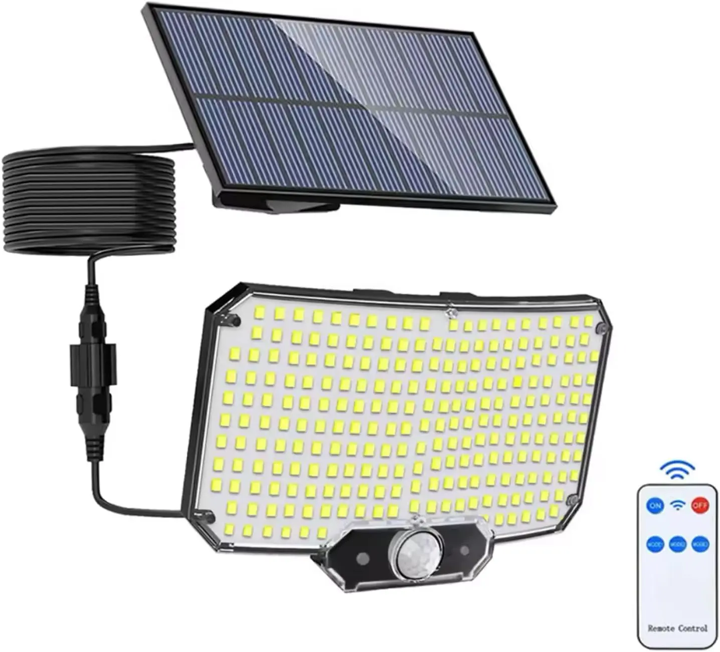 234LED Split Solar Outdoor Flood Lights, IP65 Waterproof Motion Sensor Security Wall Lamp with 3 Modes & Remote, for Porch, Garden, Garage