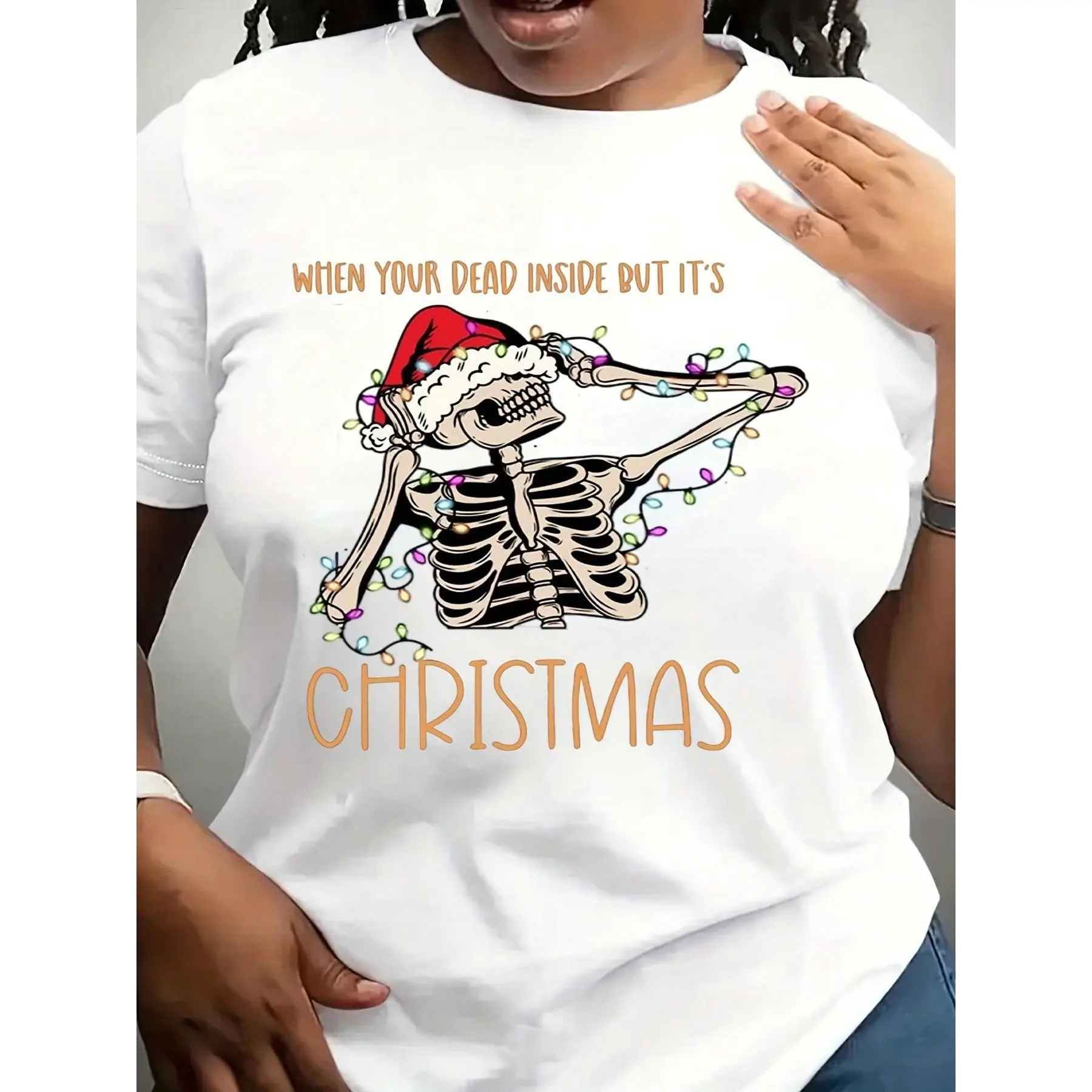 When You're Dead Inside But It's Christmas Shirt, Christmas Skeleton Shirt, Funny Christmas T-Shirt, Christmas Skeleton Tee, Xmas Joy Tee