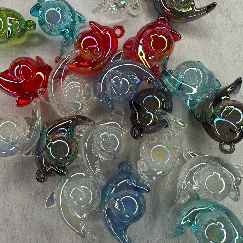 Bubble Dolphin Charms - Multiple Colors, Clear and Colorful Designs, Ideal for Personalizing Jewelry and Accessories