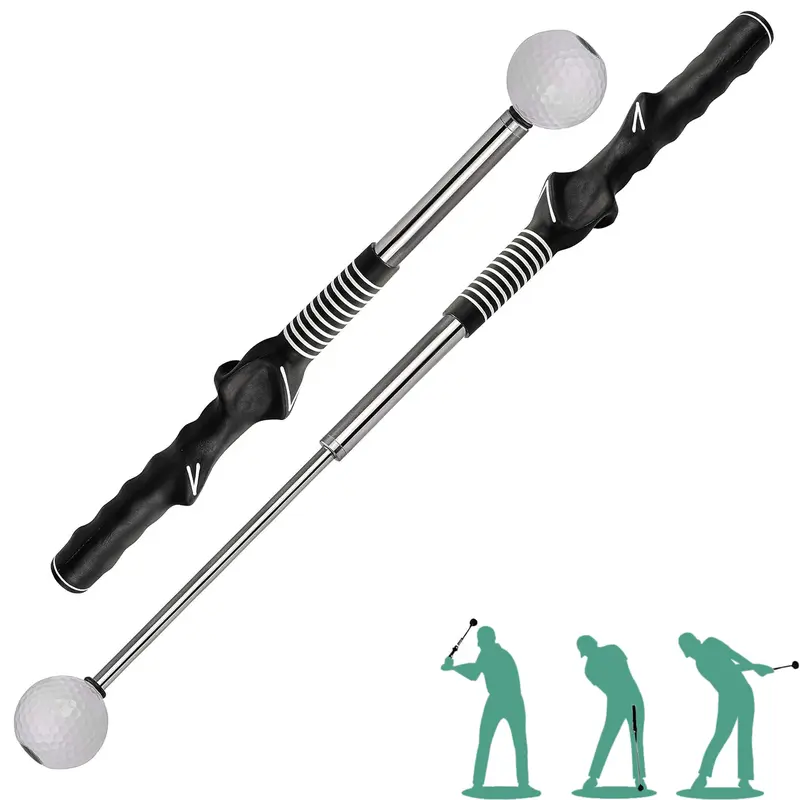 Arttodo Telescopic club, Retractable Golf Swing Training Aid, Click Sound Stick Trainer,  Golf Warm Up, Grip, Strength, Tempo Training Aids, Golf Gift