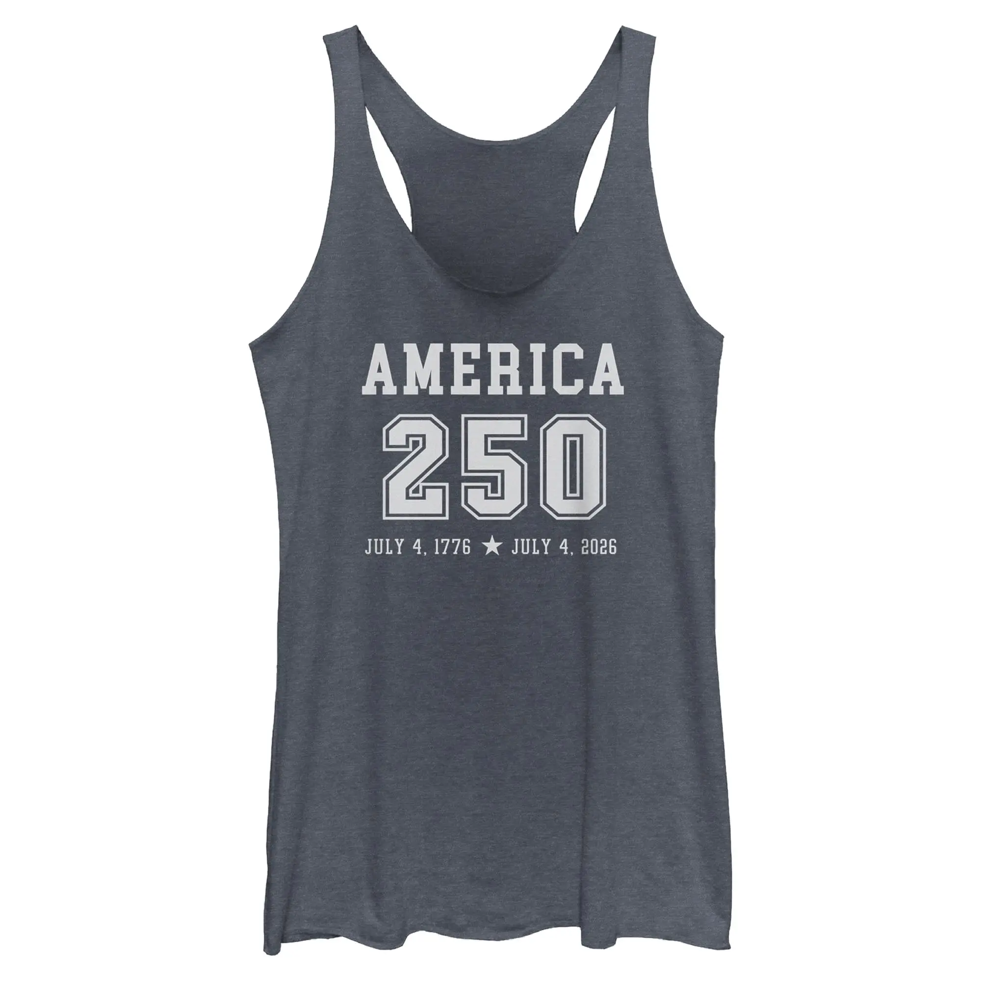 Lost Gods Women's Sleeveless Casual Printed Racerback Tank Top, America Anniversary Dates Design, Single Piece Style, Fit