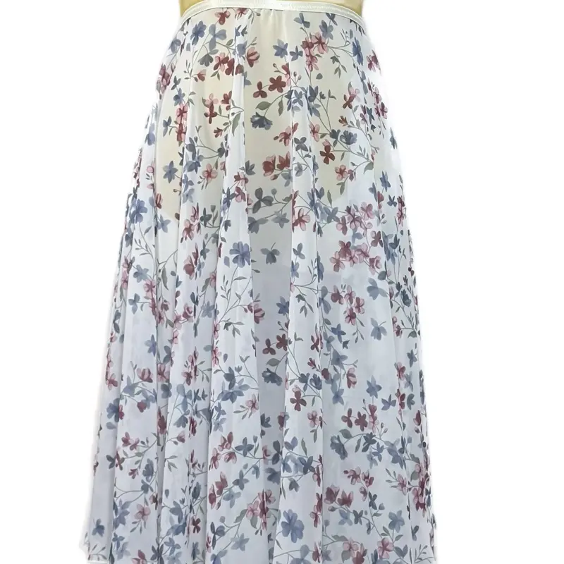 Full Circle Pull-On Ballet Skirt – Floral Chiffon (White or Blue)