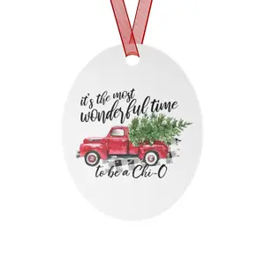 Chi Omega Red Truck Christmas Ornaments