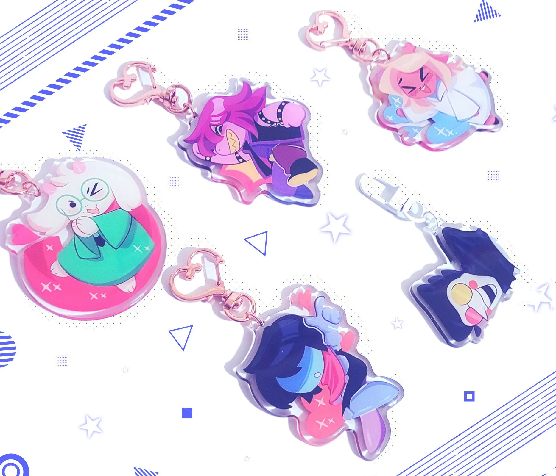 Clear Acrylic Keychains DELTARUNE, Deltarune Keychain, spamton, ralsei, kris, susie, noelle, queen, jevil, undertale, tenna, lancer, Cute, Durable