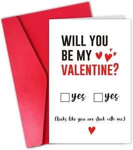 Romantic Valentines Day Card for Men Boyfriend, Funny Valentine’s Day Card for Him,(Will You be My Valentine)