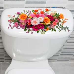 A creative spring flower toilet sticker for bathroom and toilet decoration, self-adhesive, Bathroom Decoration Accessories, Bathroom Decorations, MS4457-ZC
