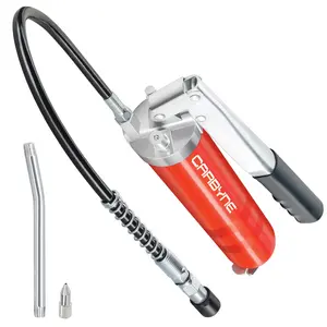 Carbyne Grease Gun - Lever Handle, 8000 PSI, Heavy Duty Professional Quality, Includes 18 inch Flex Hose and 6 inch Rigid Extension, 3-Way Loading • from a Family-Run Tool Company Based in The U.S.A.
