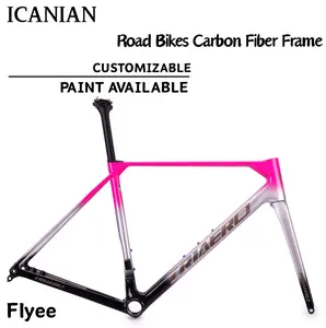 Flyee Carbon Fiber Road Bike Frame Custom Paintwork, T47 Bottom Bracket, Custom Carbon Fiber Frame for Road Bicycles outdoorfun