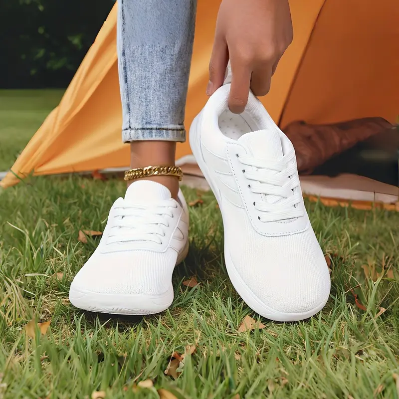 Wide Toe Design Zero Drop Sole Women's Barefoot Sports Shoes, Casual Comfortable Versatile Walking Shoes for Wide Feet, Indoor Outdoor Use, Outdoor Leisure Footwear