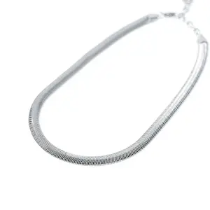 LIQUID HERRINGBONE SILVER NECKLACE