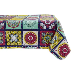 Design Imports  60 x 102 in. Spanish Tile Vinyl Tablecloth