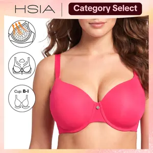 HSIA Cloudnest Mia Lightly Lined Plus Size Seamless Full Coverage Underwire Bra Smoothing Minimizer Cooling T-Shirt Bra with Adjustable Wide Straps Bra for Big Busted Women