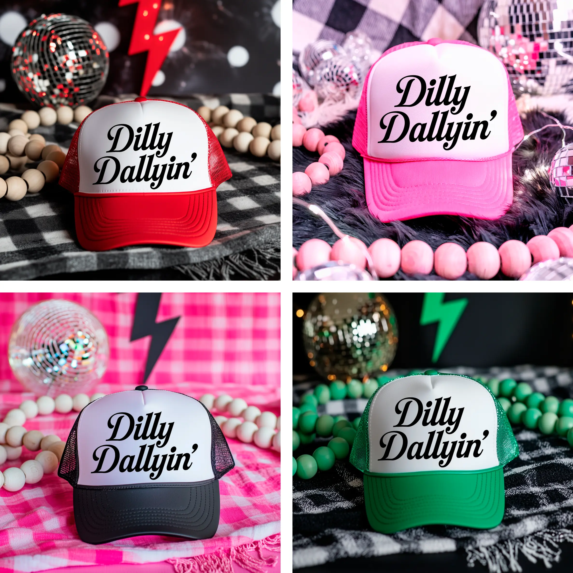 Dilly Dallyin’ Trucker Hat | Cute Western Hat | Trendy Cowgirl Hat | Boutique Graphic Hat | Adjustable Mesh Cap