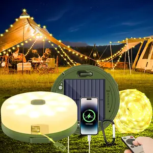 Camping String Lights,Camping Essentials Gear 32.8FT Lamp Lights Waterproof, 4 in 1 Outdoor String Lights with 8 Modes for Awn Tent Yard Garden Hiking Travel Decoration and Holiday Christmas Gift