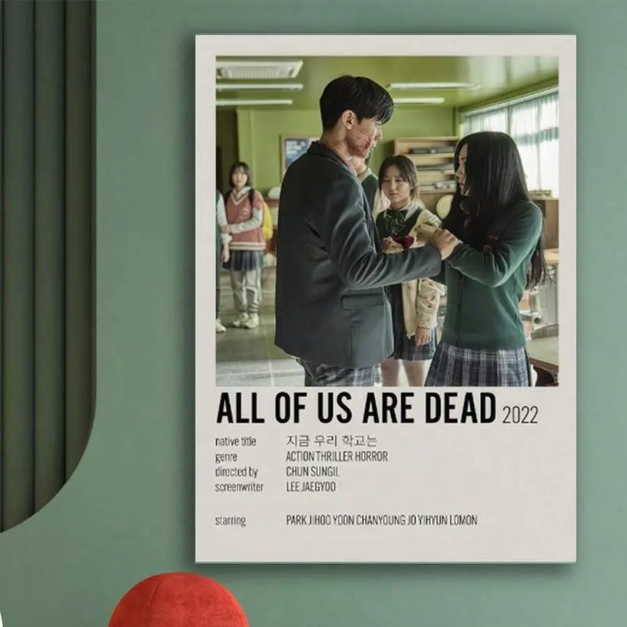 All of Us Are Dead K-Drama Minimalist Canvas Poster, Retro Horror Series Wall Art, Framed & Unframed Print for Bedroom, Fan Decor