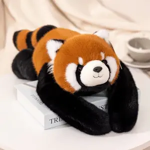 Soft Red Panda Plush Pillow, Extended Arm Weighted Hug, Comfortable Anxiety Relief, Perfect Gift for Friends, Cozy and Warm