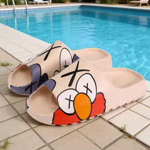 Lumubby Cartoon Print Slippers Non-slip Thickened Sole Premium Soft EVA Pool Beach Slippers for Adult Fashion Slides Flipflop Footwear