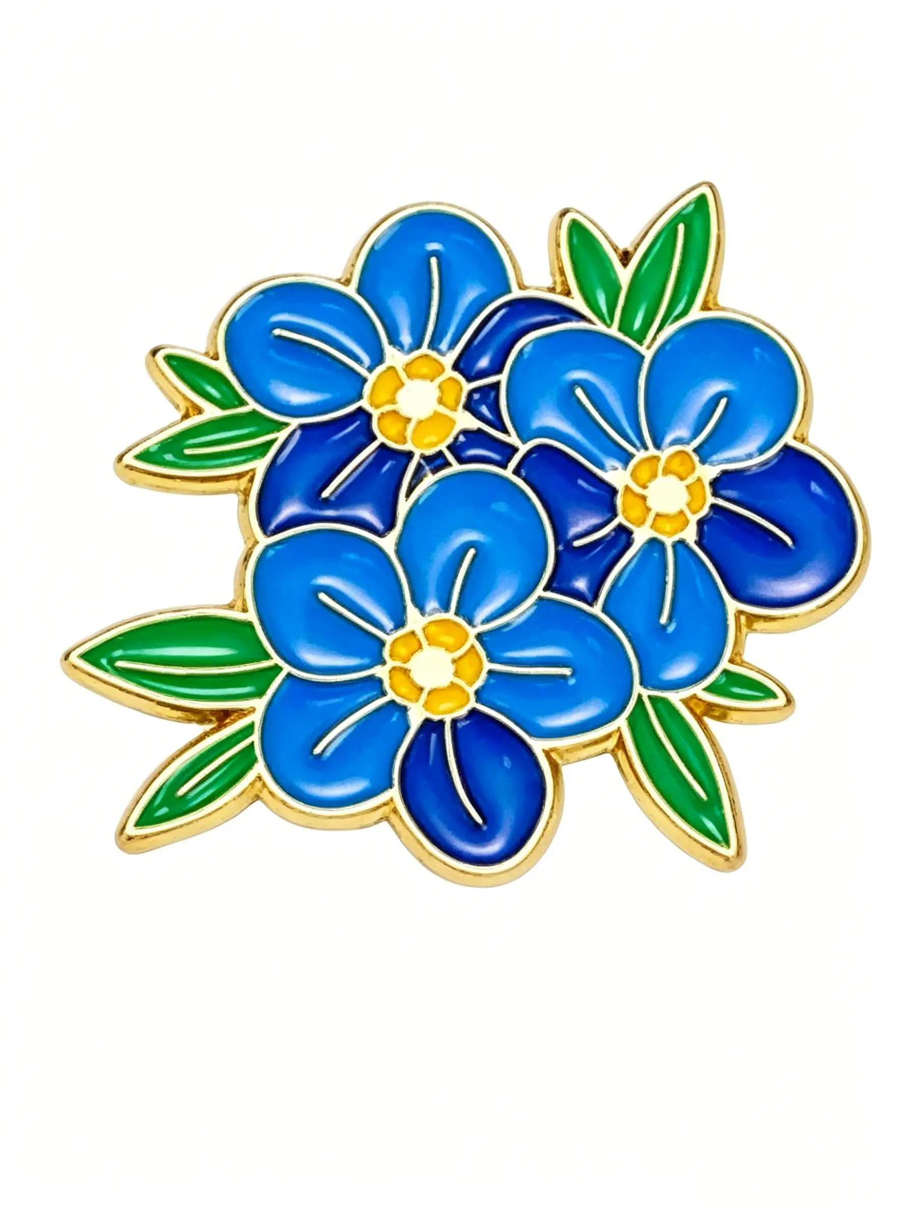 Elegant Forget Me Not Brooch Pin Zinc Alloy Material Floral Design for Clothing Decoration Floral Pins Flower Brooch